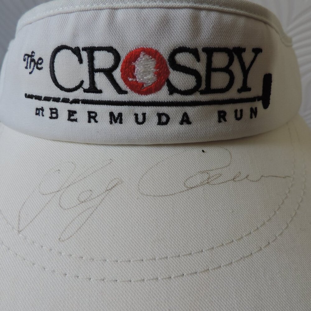 OLEG CASSINI Vintage Signed White Cloverdale Visor The CROSBY at Bermuda Run